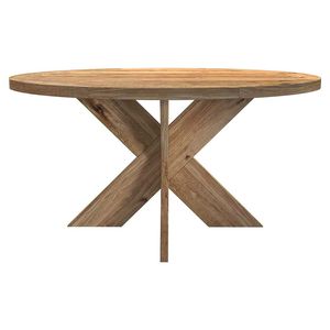 Modern Natural Solid Teak Round Dining <b>Table</b> 150cm Outdoor Garden Furniture with <b>Table</b> <b>Top</b> for 6 Persons - Product Image 3