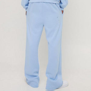 Casual Straight Style Jogger Sweatpants Loose Fit Plain Dyed <b>Studded</b> Pants Trousers - Product Image 2