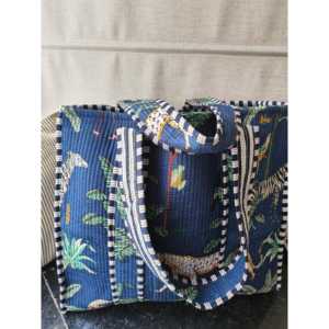 Bolso de Mano Acolchado con Estampado Indio Hecho a Mano para Mujer, Bolso de Compras de Moda para Invierno y Verano, Bolso de Hombro Multicolor con Estampado de Jungla - Product Image 3