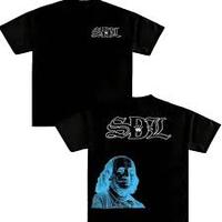 T-shirt à manches courtes pour homme Seamrewear SDL en coton/fibre de bambou, teint en fil, style streetwear imprimé, col rond, coupe classique, Oxford