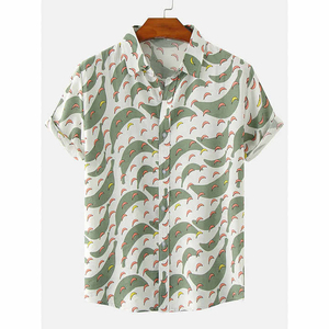 Chemise Hawaïenne Homme Imprimée Fleurs de Haute Qualité en Twill 100% Coton pour l'Été – Vêtement de Plage – Vente en Gros - Product Image 1