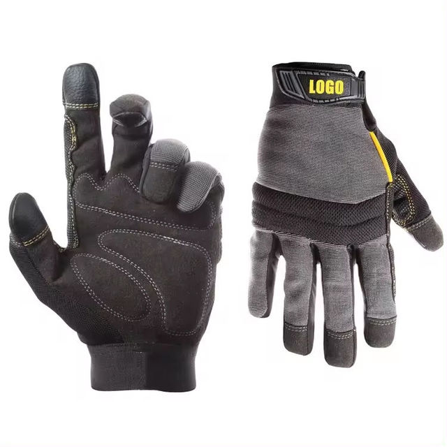 Mechanic gloves breathable material soft spandex back Mechanic gloves strong grip palm Protective mechanic gloves