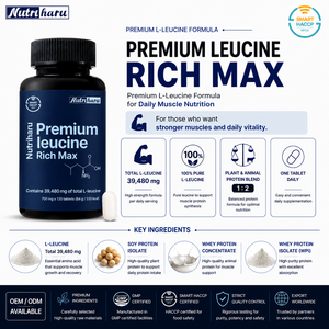 Protéine de lactosérum premium RichMax L riche en leucine, formule hyperprotéinée, soutien énergétique, santé musculaire, force, marque privée OEM, complément alimentaire - Product Image 2