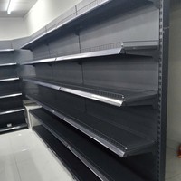Étagère gondole métallique double face à 4 niveaux, revêtement poudré, panneau solide, anti-rouille, antidérapante, pour épicerie, directement de l'usine One Tech