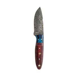 Red Blue <b>Multi</b> Color Damascus Steel Fixed Blade Wood Handle Forged Steel Skinner Hunting Knife <b>Camping</b> Outdoor Survival <b>Tool</b> - Product Image 3