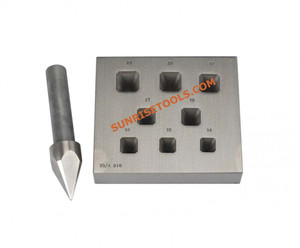 SUNTOOLS/STIPL Model 049F(III) Iron Tapered Baguette Cut Gemstone Cutting Tool Square Bezel <b>Block</b> 11 Holes for Jewelry Making - Product Image 4