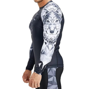 Customized Best Quality Men's Long Sleeve Rash Guard Plain MMA Compression Sports Gear Polyester Interlock 220g Fabric 2026 - Product Image 5
