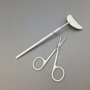 <b>Moon</b> Shape Lash <b>Mirror</b> Eyelash Extension <b>Mirror</b> Customized Cuticle Scissor And <b>Mirror</b> Silver Tip And White Powder Coated Scissor - Product Image 2