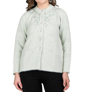 Pull en tricot décontracté surdimensionné pour femmes, nouveau style, broderie, 100% coton, séchage rapide, respirant, automne-hiver - Product Image 1