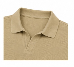 Polo à manches courtes pour homme, couleur kaki, tissu piqué, respirant, décontracté, avec fermeture éclair - Product Image 6