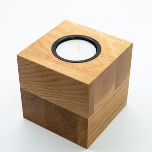 Portavelas de Madera para Velas de Té, Forma Cuadrada, Soporte para Velas de Madera Natural, Decoración del Hogar - Product Image 5