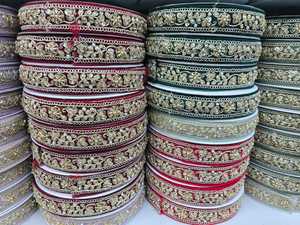 Garment Accessories Colored Ethnic Clothes Material Sewing GUIPURE Lace Trims Metallic Upholstery <b>Webbing</b> Ribbon Lace Embroidery - Product Image 5