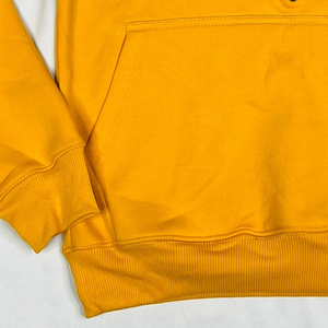 Sweat à capuche unisexe bleu roi et or à manches longues avec imprimé graphique et poche kangourou, style streetwear décontracté - Product Image 5
