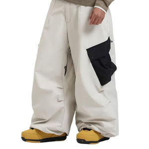 Men's <b>White</b> Harem Pants High Waist Waterproof Side Pockets Workwear Style Winter Wear - Product Image 3