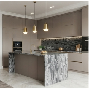 SOON CERAMIC LLP Marbre COSMIC BLACK LEATHER Calcite Grande dalle polie Design moderne écologique Modèle 3D pour mur de salon - Product Image 1