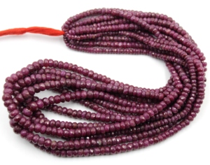 Rubis africain 100% naturel, facetté, rondelle, rouge, qualité rare, pierre précieuse, taille 3x7 mm, brin de 18 pouces, pierres en vrac, certifié par un tiers - Product Image 2