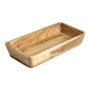 Bol à pâte en bois sculpté à la main, centre de table rustique style ferme, grand bol décoratif pour fruits, récipient à bougies en bois brut, vente en gros - Product Image 3