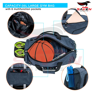 Sac de sport élégant avec compartiment à chaussures, résistant à l'eau, bandoulière rembourrée, organiseur d'accessoires essentiels pour la gym et les voyages - Product Image 4