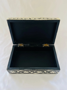 Premium Bone Inlay <b>Trinket</b> <b>Box</b> Handcrafted Wooden Jewelry Organizer with Moroccan Floral Pattern for Dressing Table - Product Image 6