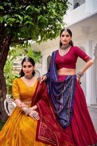 NOIIR PIGEON Traditional Indian Ethnic <b>Blouse</b> <b>Women's</b> Crop Top <b>Red</b> Blue Dupatta Cotton Digital Print Wedding Wear Regular Fit - Product Image 5