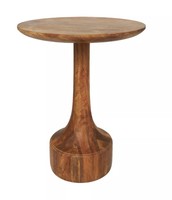 Table d'appoint ronde en bois massif de style antique, en forme de coupe à whisky, table basse sur piétement artisanale pour salon, chambre, bar, ferme