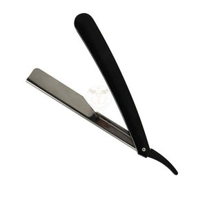 Black Coated Metal Steel Throat Cut Men's Razors with Wooden Handle Safety Shaving Razors for Home <b>Beard</b> Use for Barber Salons - Product Image 2