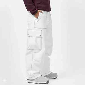 Pantalon de ski unisexe ample style hip-hop, streetwear cargo décontracté en Cordura, imperméable et coupe-vent -Tex, taille haute, multi-poches - Product Image 1