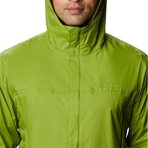 <b>Men</b> Hooded Waterproof <b>Jacket</b> Green Casual Outdoor Wear Polyester Shell Zipper Closure Autumn Style - Product Image 5