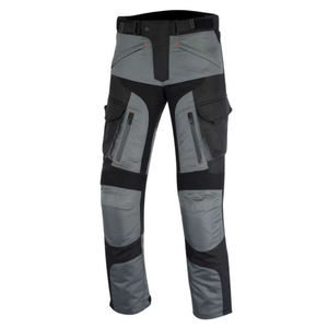 Pantalon de moto en textile gris pour homme, avec protection en maille Cordura, pantalon cargo de tourisme et d'aventure avec poches - Product Image 1