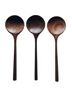 ช้อนไม้ธรรมชาติสวยหรูสำหรับเสิร์ฟอาหาร อุปกรณ์ทำครัวสำหรับคน ตี ผสมข้าว แกง ซุป ซอส เหมาะสำหรับรับประทานอาหารในครัว - Product Image 3