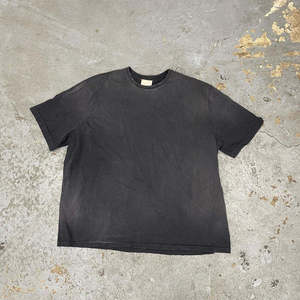 T-shirt pour homme à manches courtes, col rond, couleur unie, coupe classique, en coton tricoté, délavé au soleil, violet - Product Image 3