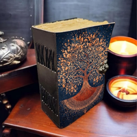 Carnet en cuir Arbre de Vie fait main, livre de sorts vierge, journal personnalisé, cadeau d'anniversaire style Cottagecore, 400 pages