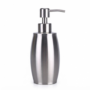 Distributeur de savon liquide de luxe doré avec flacon de savon en métal rayé pour hôtels modernes et ensembles de salle de bain - Product Image 2