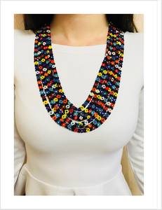 Collar de Cadena con Cuentas de Flores Coloridas y Negras, Collar de Flores con Cuentas Finas, Joyería de Estilo Nativo Americano - Product Image 5