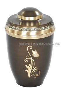Urnes funéraires modernes en laiton métallique les plus vendues pour le stockage des cendres - Product Image 1
