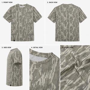 Chemise de pêche OEM en gros à manches courtes, respirante, extensible, résistante au rétrécissement, lavée, sportive, d'extérieur, camouflage vintage, UPF 50 - Product Image 6
