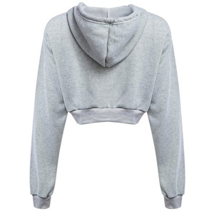 Vente en gros de vêtements de course courts 100% coton de qualité supérieure en molleton de coton pour femmes pull court imprimé personnalisé - Product Image 2