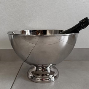 Cubo de hielo francés de cobre para champán y vino con asas de latón vintage - Product Image 5