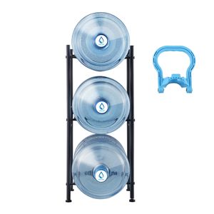 Portabottiglie d'acqua a 3 livelli per carichi pesanti, porta borracce da 5 galloni a fila singola, porta 3 bottiglie, soluzione di stoccaggio per cucina - Product Image 5