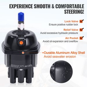 Kit di Sterzo Idraulico Fuoribordo 90HP per Imbarcazioni Marine, Pompa Timone, Cilindro Blocco a Due Vie, Sistema da 24 Piedi, Parti e Accessori - Product Image 3