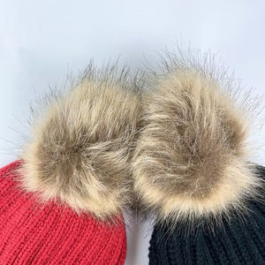 หมวกบีนนี่ไหมพรมถักสำหรับผู้หญิงรุ่นใหม่มาแรงประจำปี 2026 พร้อมพู่ขนเฟอร์เทียม หมวกไหมพรมอุ่นๆ ตกแต่งด้วยแผ่นยาง - Product Image 5