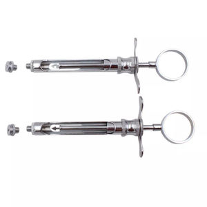 Seringue d'anesthésie manuelle Accuram en acier inoxydable réutilisable, type cartouche, avec poignée moletée argentée, classe A - Product Image 5