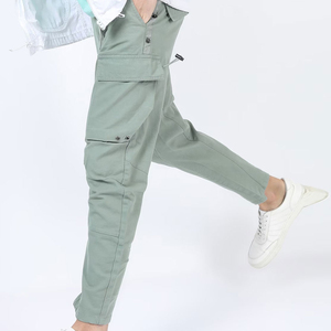 Jimieson Apparel Men's Solid Color Vintage Summer Lightweight Cargo Jogger Pants 100% Cotton Woven Breathable Casual Style High - Product Image 3