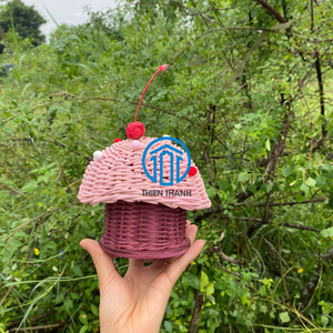 Premium Wicker Rattan Cupcake <b>Gift</b> <b>Box</b> With Pompom For <b>Ramadan</b> Eid Collection Natural Material Handmade In Vietnam - Product Image 5