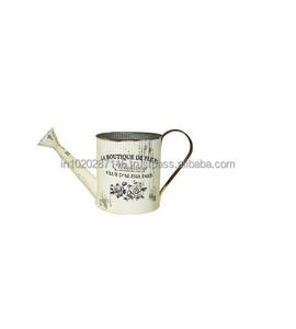 Decorative galvanized water can with enamel art <b>featuring</b> birds butterflies and flowers for countryside <b>garden</b> decoration - Product Image 6