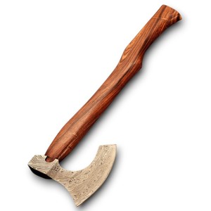 Damascus Steel Bearded Viking <b>Axe</b> Hand Forged Rosewood <b>Handle</b> Outdoor Camping Hunting <b>Axe</b> OEM ODM Custom Wholesale - Product Image 1