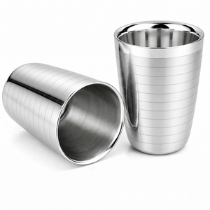 Gobelets réutilisables en acier inoxydable, incassables, empilables, écologiques, pour restaurants et usage domestique. - Product Image 3