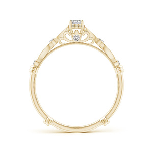 Lab Grown Oval Cut Diamond Engagement Ring Vintage Marquise Leaf Bezel Band 10K 14K 18K Gold 925 935 Silver Custom Jewelry - Product Image 4