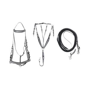 Selle anglaise souple en PVC imperméable ensemble de clous de cheval collier de poitrine de style occidental Super fort endurance licou rênes de bride - Product Image 1