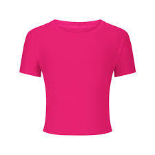 T-shirt court en jersey uni pour femme, été, 180 g/m², col rond, en spandex, doux, respirant et teint uni, style décontracté - Product Image 1